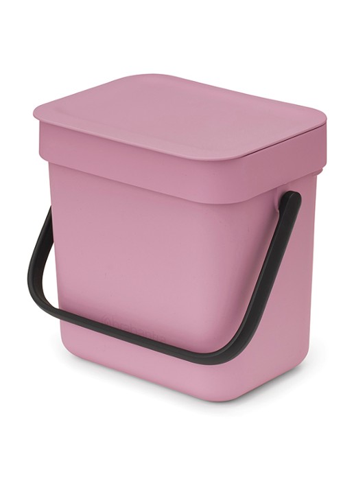 Brabantia Sort & Go prullenbak 3 liter - voorkant 2 donkerroze