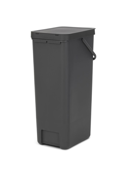 Brabantia Sort & Go prullenbak 40 liter - achterkant 3 donkergrijs