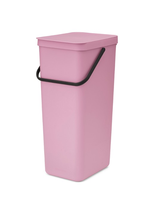 Brabantia Sort & Go prullenbak 40 liter - voorkant 8 donkerroze