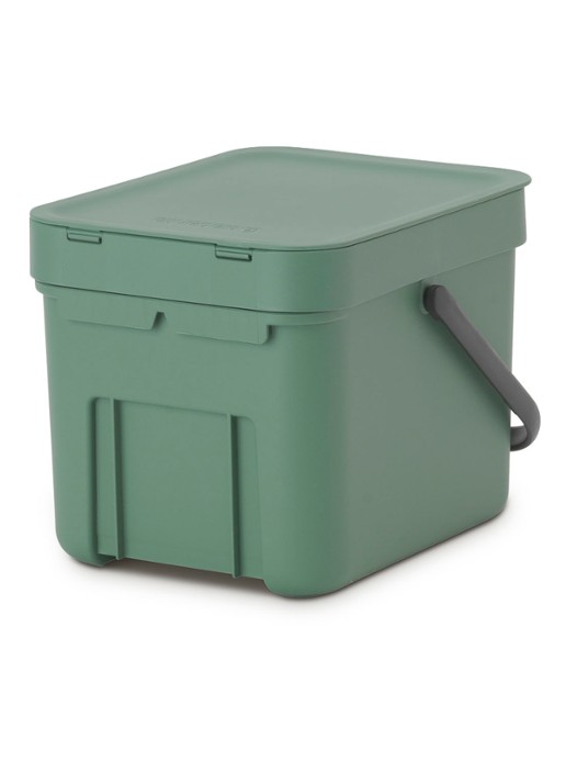 Brabantia Sort & Go prullenbak 6 liter - achterkant 7 olijfgroen
