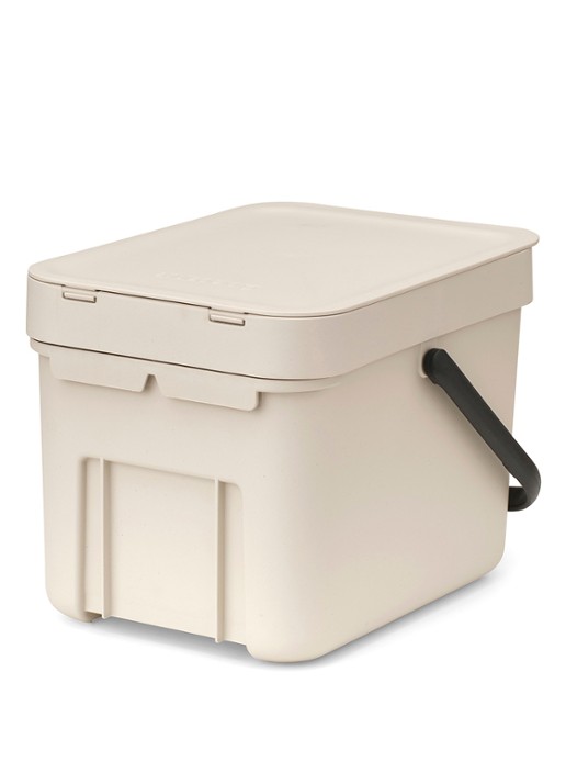 Brabantia Sort & Go prullenbak 6 liter - achterkant 6 beige
