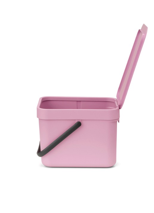 Brabantia Sort & Go prullenbak 6 liter - achterkant 3 donkerroze