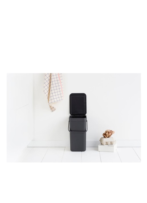 Brabantia Sort & Go prullenbak met hengsel 12 liter - detail 5 antraciet
