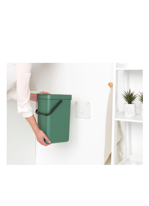 Brabantia Sort & Go prullenbak met hengsel 12 liter - detail olijfgroen