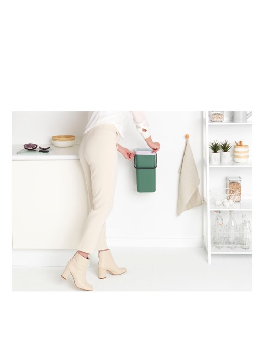 Brabantia Sort & Go prullenbak met hengsel 12 liter - detail 2 olijfgroen
