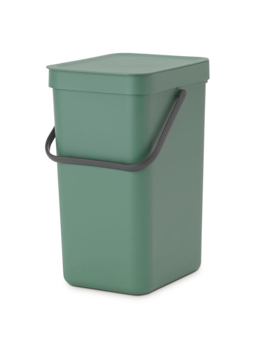 Brabantia Sort & Go prullenbak met hengsel 12 liter - voorkant 5 olijfgroen