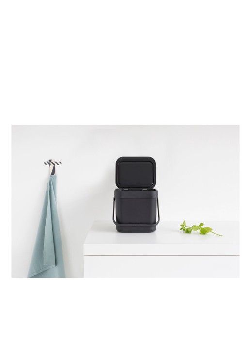 Brabantia Sort & Go prullenbak met hengsel 3 liter - detail 3 antraciet