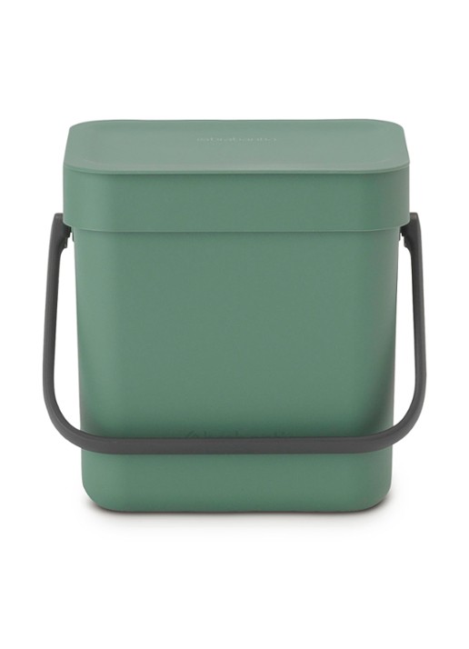 Brabantia Sort & Go prullenbak met hengsel 3 liter - voorkant 6 olijfgroen