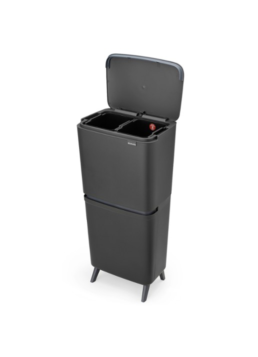 Brabantia SortUp prullenbak met deksel 45 liter - voorkant 8 antraciet