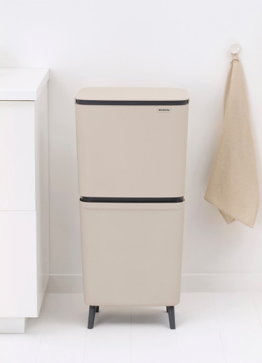 Brabantia SortUp prullenbak met deksel 45 liter - detail 7 beige