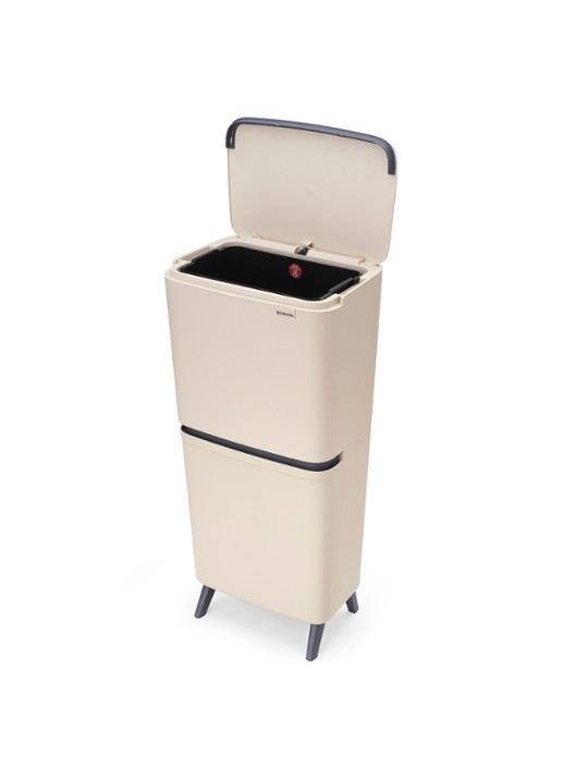 Brabantia SortUp prullenbak met deksel 45 liter - voorkant 2 beige