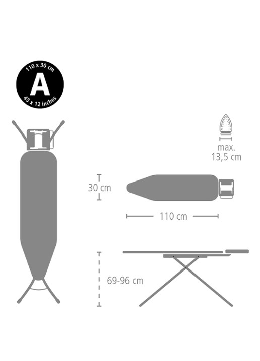 Brabantia Strijkplank A Fresh Breeze met strijkijzerhouder - detail 5 wit