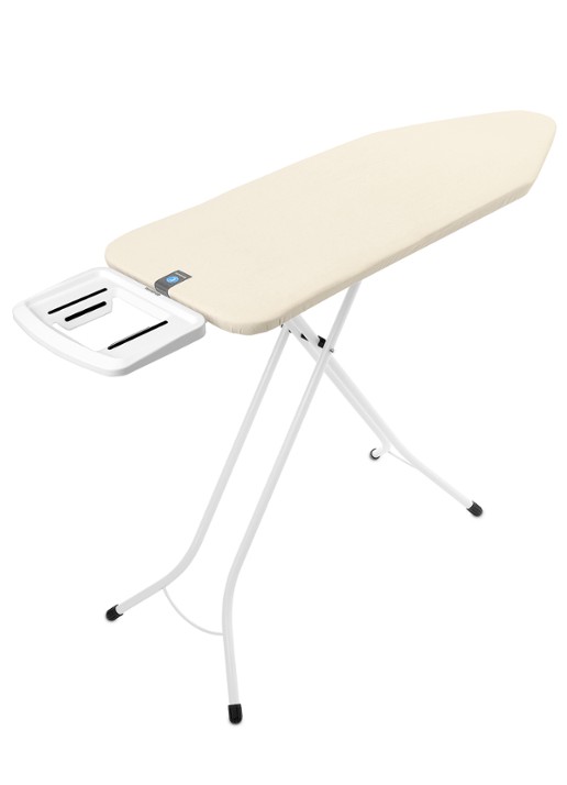 Brabantia Strijkplank C met solide strijkijzerhouder 124 x 45 cm - voorkant 6 gebroken wit
