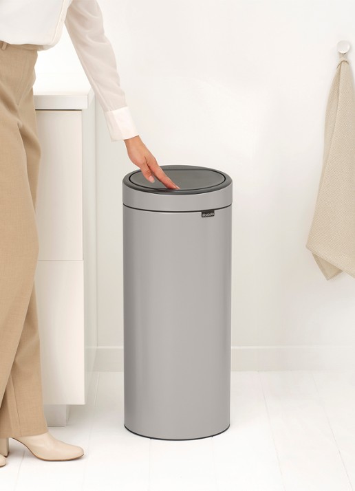 Brabantia Touch Bin prullenbak 30 liter - detail 3 middengrijs
