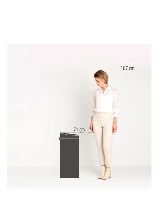 Brabantia Touch New prullenbak 30 liter - detail 3 flessengroen