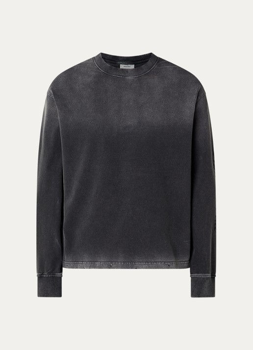 Bram's Fruit Disstressed longsleeve met print - voorkant 2 zwart