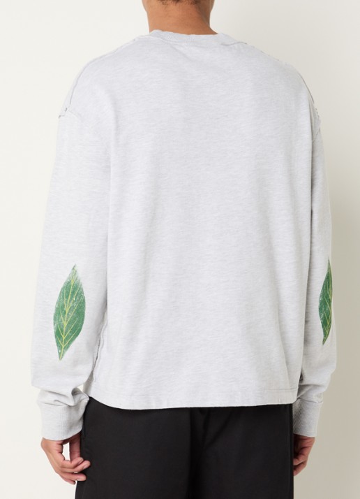 Bram's Fruit Distressed Leaf T-shirt met logoprint - achterkant 3 grijsmele