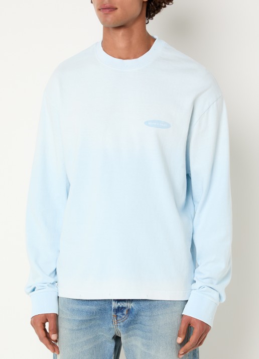 Bram's Fruit Distressed longsleeve met logo- en backprint - achterkant 4 lichtblauw