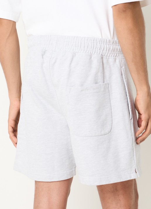 Bram's Fruit Distressed Script loose fit korte broek met steekzakken - achterkant grijsmele