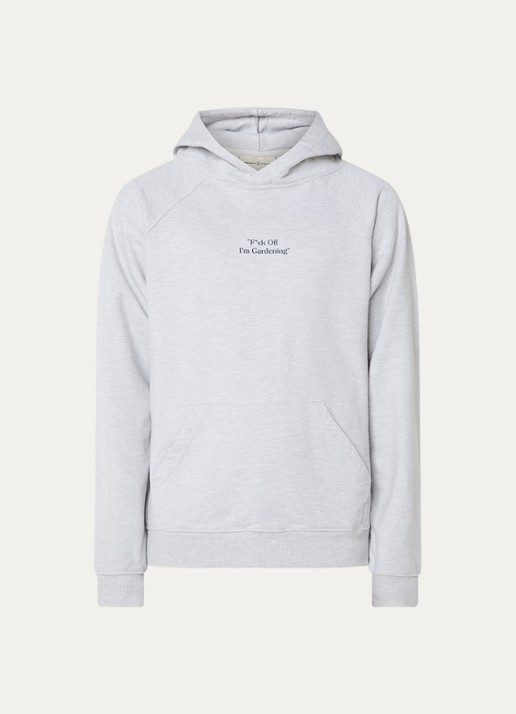 Bram's Fruit F*ck Off hoodie met print - voorkant 3 grijsmele