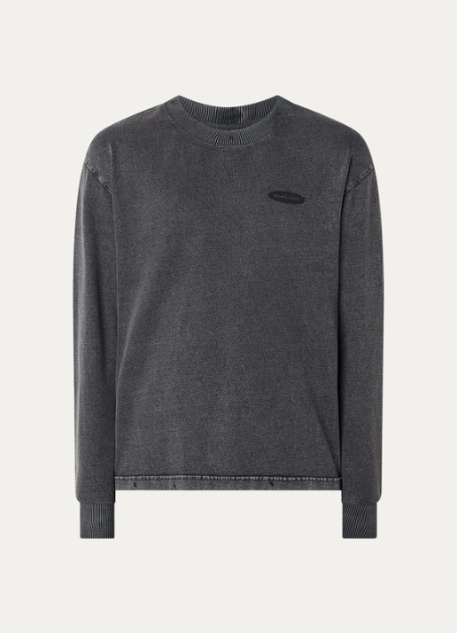 Bram's Fruit F*ck off sweater met logo- en backprint - voorkant antraciet