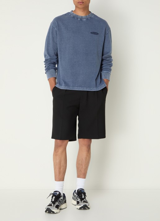 Bram's Fruit F*ck off sweater met logo- en backprint - voorkant 2 indigo