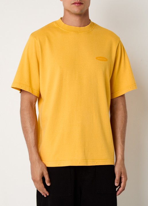 Bram's Fruit F*ck Off T-shirt met logo- en backprint - achterkant mosterd