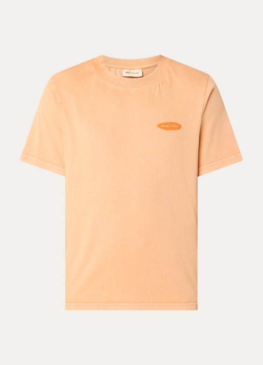 Bram's Fruit F*ck Off T-shirt met logo- en backprint - voorkant orange