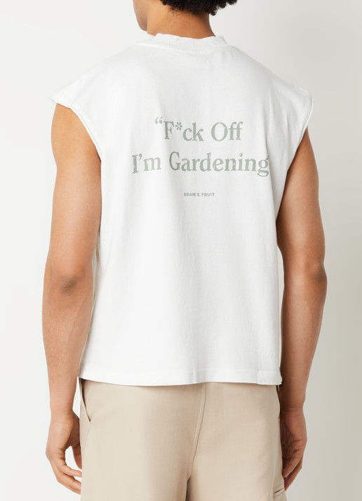 Bram's Fruit F*ck Off T-shirt met logo- en backprint - achterkant 4 wit