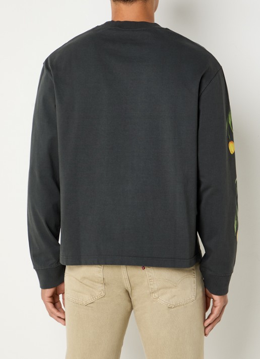 Bram's Fruit Flora 2.0 longsleeve met print - achterkant zwart