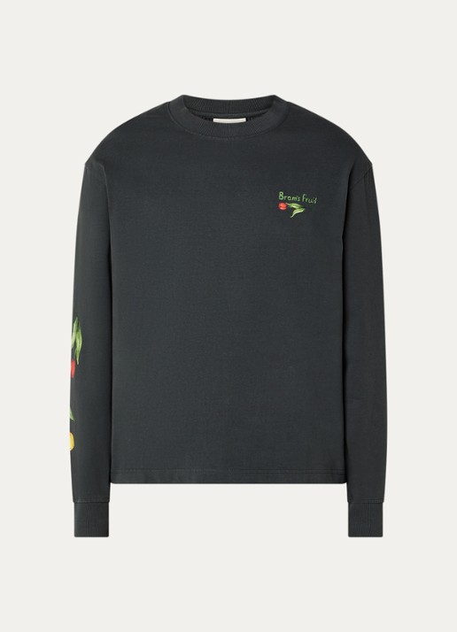 Bram's Fruit Flora 2.0 longsleeve met print - voorkant 2 zwart