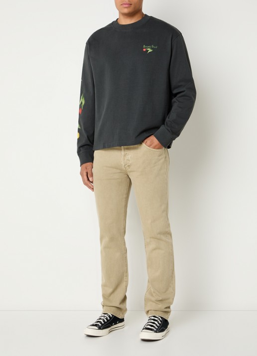 Bram's Fruit Flora 2.0 longsleeve met print - voorkant 3 zwart