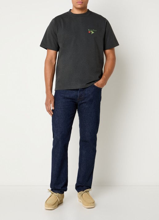 Bram's Fruit Flora 2.0 T-shirt met logo- en backprint - voorkant 4 donkergrijs