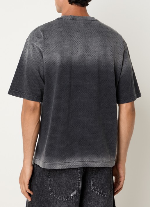 Bram's Fruit Mesh T-shirt met logoprint - achterkant 3 middengrijs