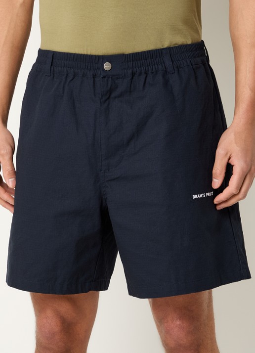 Bram's Fruit Ribstop straight fit korte broek met steekzakken en logo
