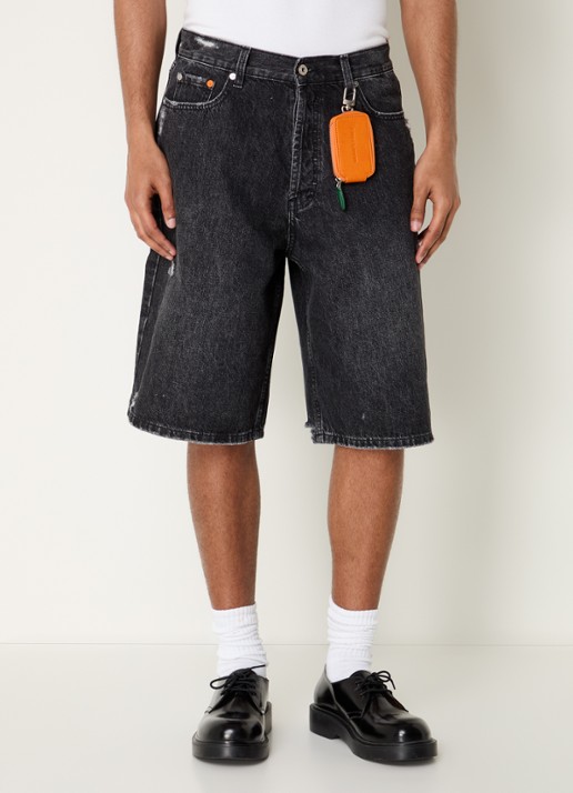 Bram's Fruit Wide fit korte broek van denim met donkere wassing