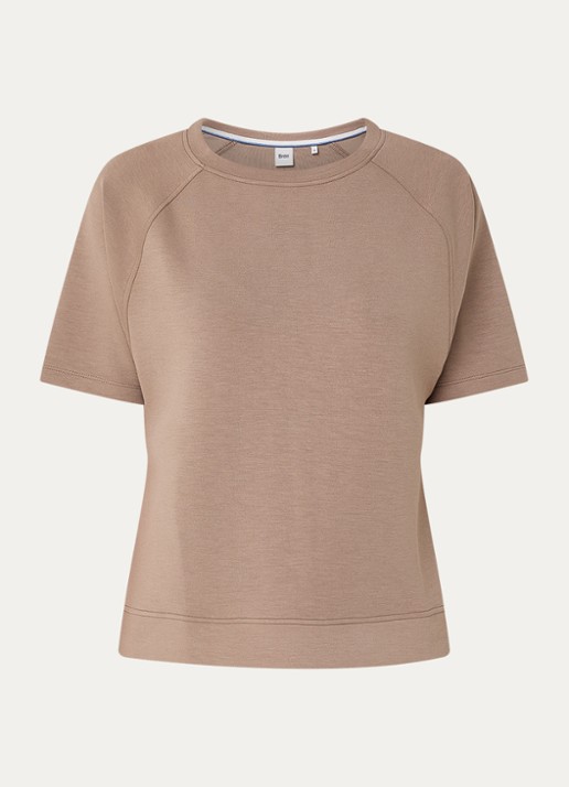 BRAX Bailee T-shirt met ronde hals - voorkant bruin