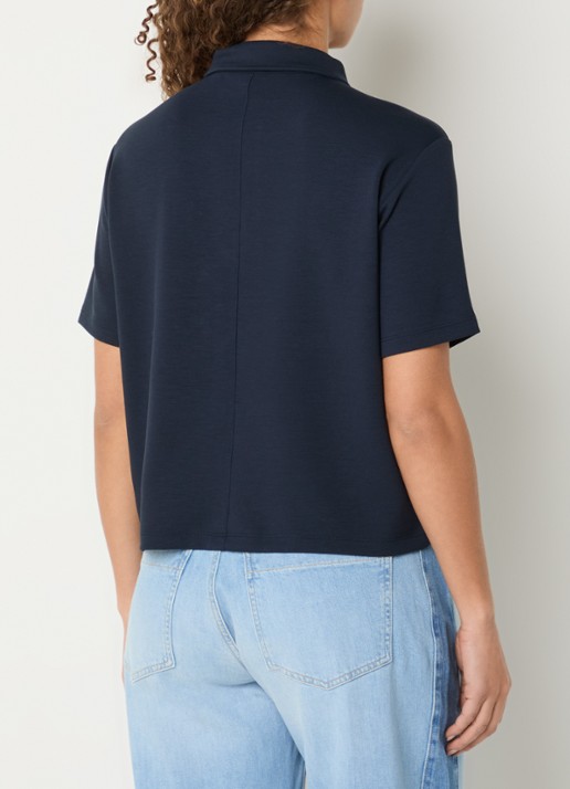 BRAX Cara polo van jersey  - achterkant donkerblauw