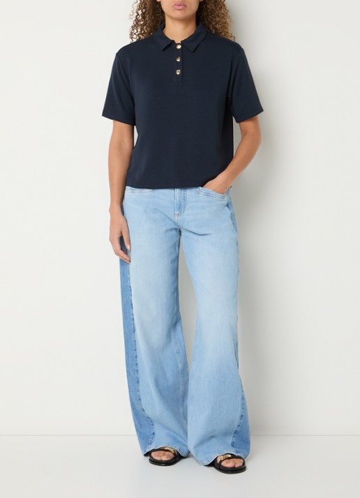 BRAX Cara polo van jersey  - voorkant 3 donkerblauw