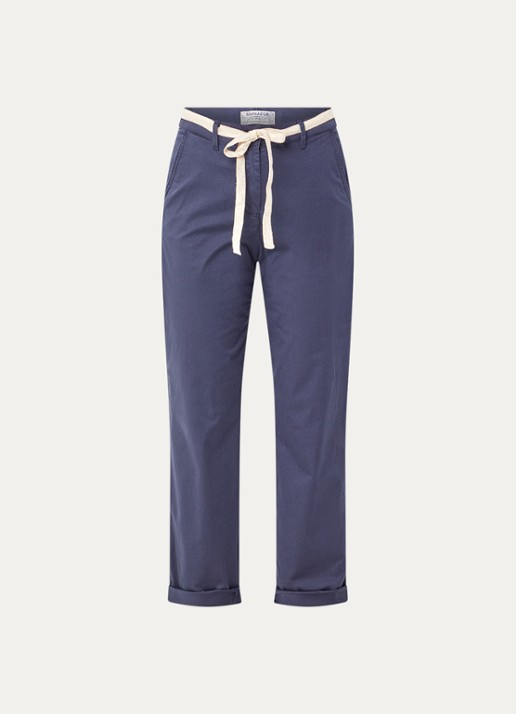 BRAX Carrie high waist straight fit broek met steekzakken - voorkant 2 donkerblauw