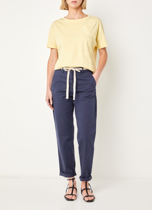 BRAX Carrie high waist straight fit broek met steekzakken - voorkant 3 donkerblauw