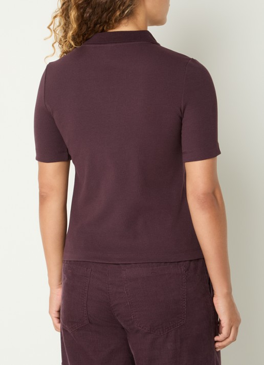 BRAX Cleo polo met stretch - achterkant 4 aubergine