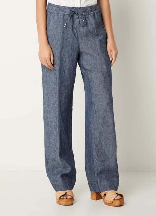 BRAX Farina loose fit pantalon van linnen met steekzakken