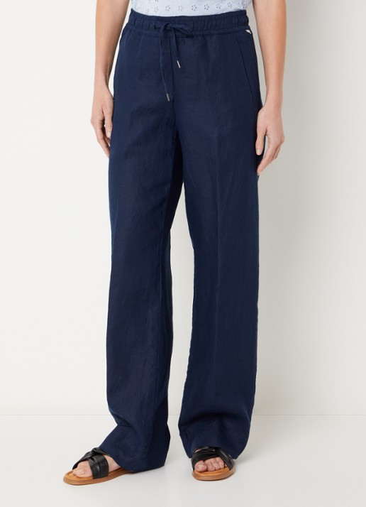 BRAX Farina loose fit pantalon van linnen met steekzakken