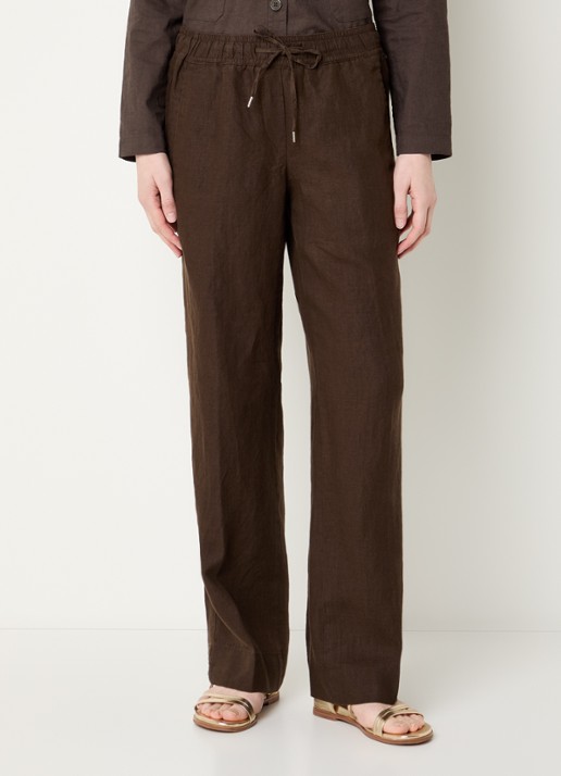 BRAX Farina loose fit pantalon van linnen met steekzakken