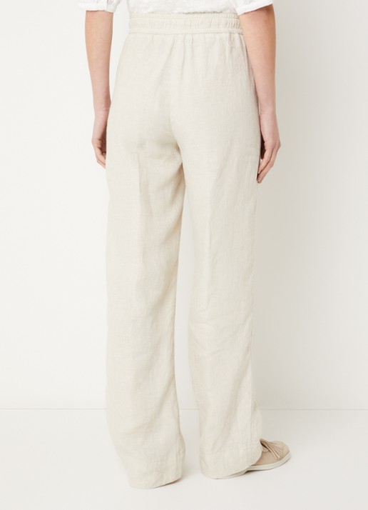 BRAX  Farina loose fit pantalon van linnen met steekzakken - achterkant creme