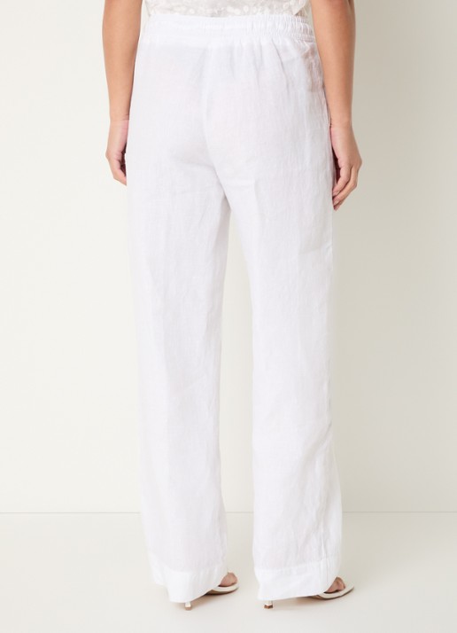 BRAX  Farina loose fit pantalon van linnen met steekzakken - achterkant 4 gebroken wit