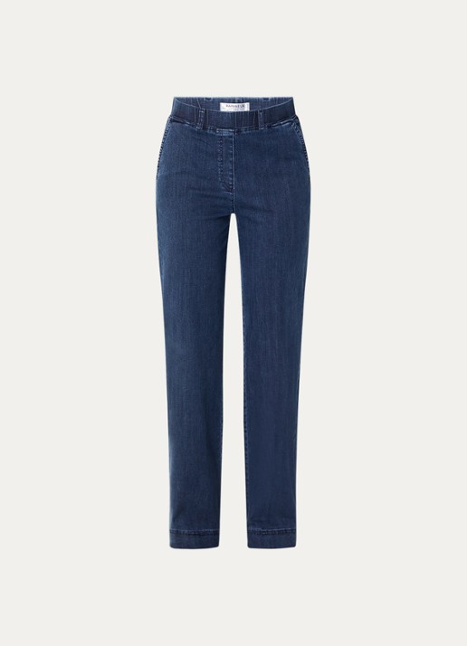 BRAX High waist straight fit jeans met steekzakken - voorkant 2 donkerblauw
