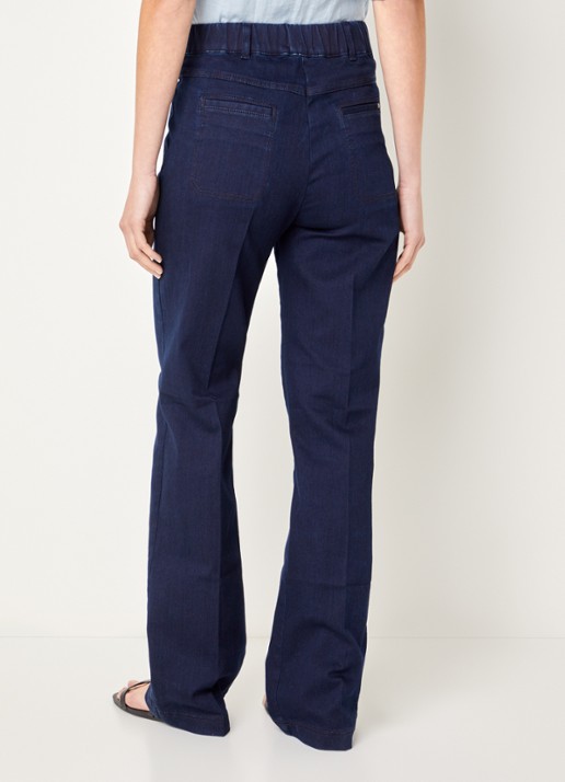 BRAX High waist straight leg jeans met donkere wassing - achterkant indigo