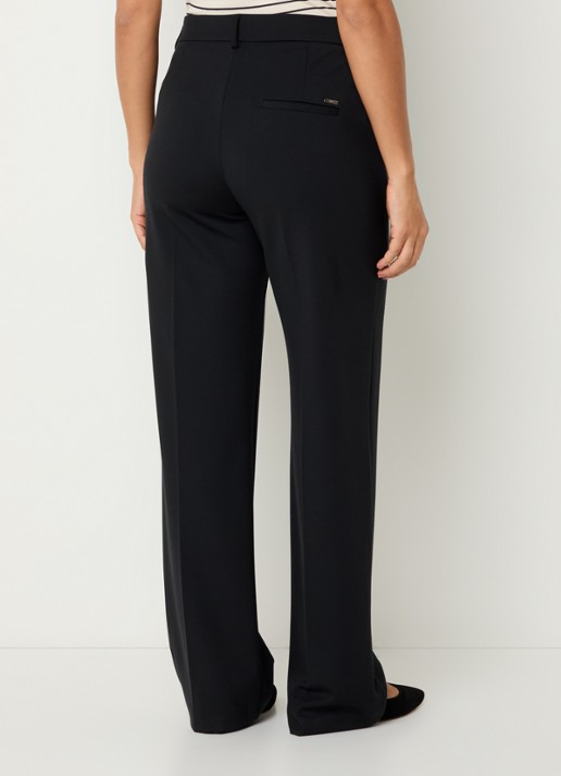 BRAX High waist wide fit pantalon met persplooi - achterkant zwart